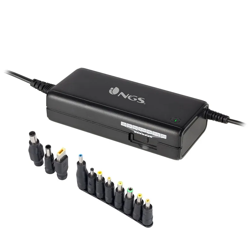Cargador de Portatil Universal 90W con 11 Adaptadores Voltaje 12-20V Indicador LED - NGS Ban