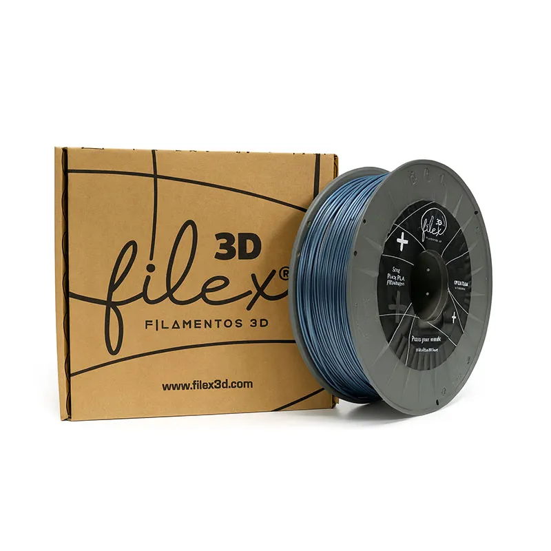 Filamento Filex3d PLA +PREMIUM 1KG 1,75 Negro Seda Azulado