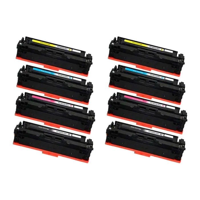 Pack 8 tóner compatibles HP CF540X (203X)/CF541X (203X)/CF542X (203X)/CF543X (203X) negro, cian, amarillo y