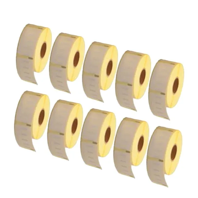 Pack 10 packs de etiquetas compatibles DYMO LABELWRITER 11356 Etiquetas Multipropósito Papel Térmico blanco