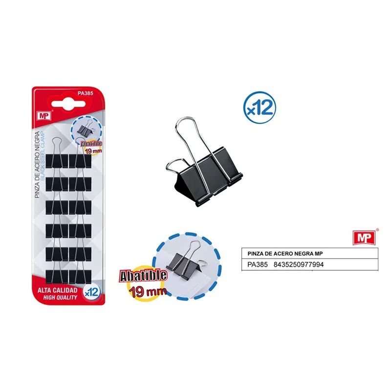 Pinza abatibles negro 12U MP