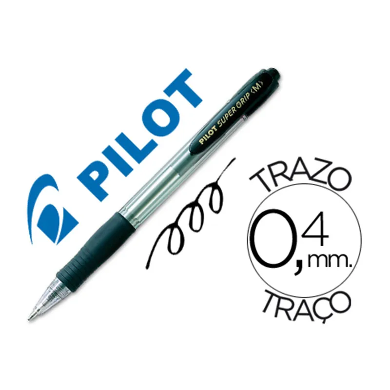 Pilot super grip retractil negro