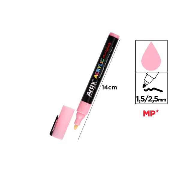 Produto Rotulador Acrílico Rosa Claro Artix Imagem