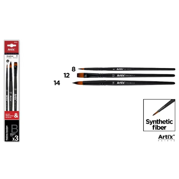 Produto Pincel Profesional Sintetico 3u (8, 14, 12) Imagem