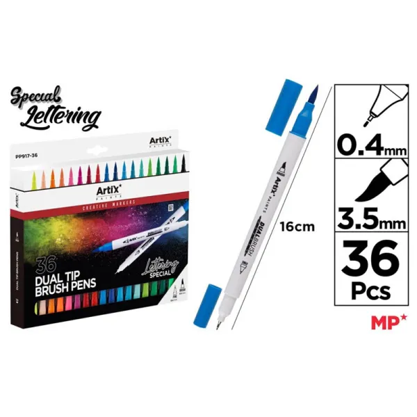 Produto Estuche de 36 Rotuladores de Doble Punta Pincel Lettering Imagem