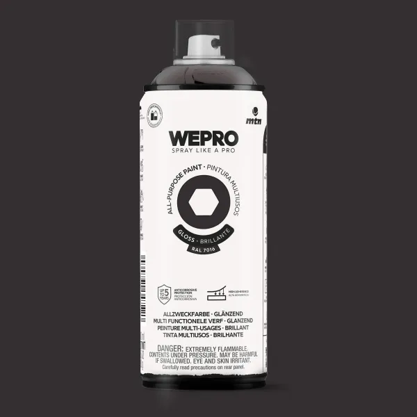 Producto Spray MTN WEPRO Solvent Brillante GRIS APOLO - RAL 7016 Imagen