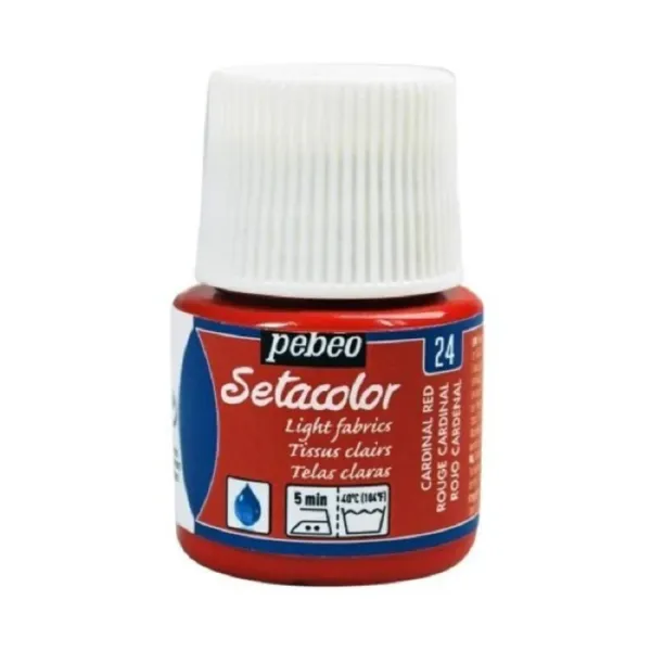 Producto Pintura Pébéo Setacolor Tejidos Claros Rojo Cardenal 45 ml Imagen
