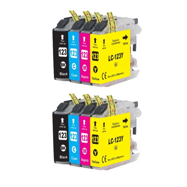 Producto Pack 8 cartuchos de tinta compatibles Brother LC-123 XL v3.0 amarillo, magenta, negro y cian Imagen