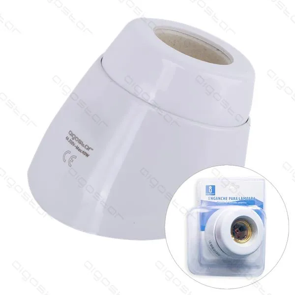 Producto Portalámparas Cerámico E27 de superficie con base inclinada blanco Imagen