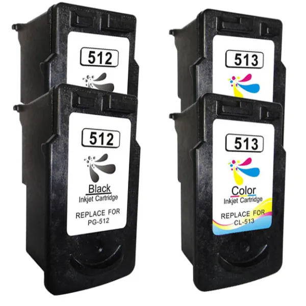 Producto Pack 4 cartuchos de tinta compatibles Canon CL-513/PG-512 negro Imagen