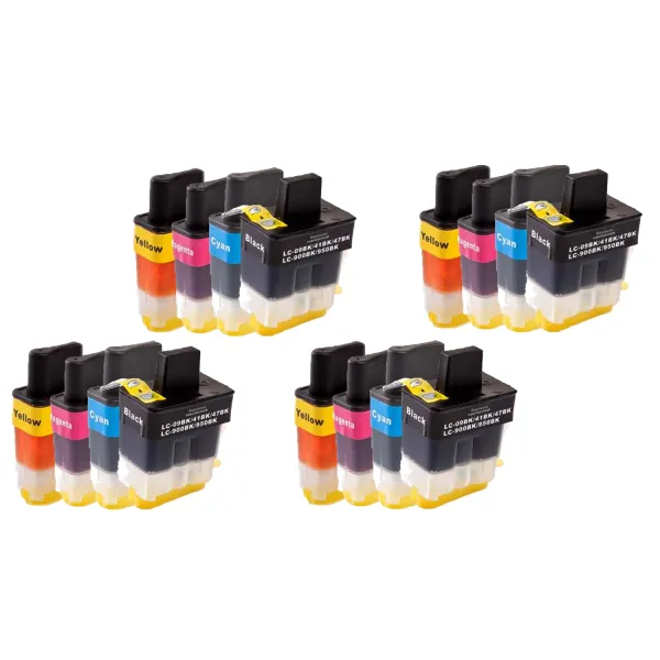 Producto Pack 16 cartuchos de tinta compatibles Brother LC900 amarillo, magenta, negro y cian Imagen