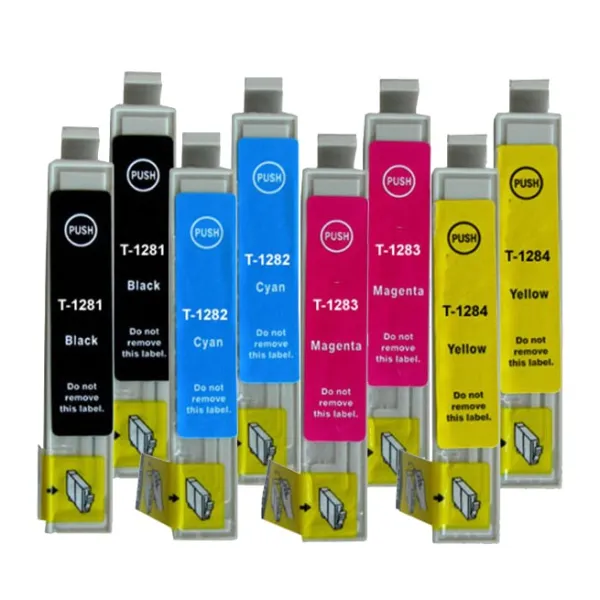 Producto Pack 8 cartuchos de tinta compatibles Epson T1281/T1282/T1283/T1284 negro, cian, magenta y amarillo Imagen