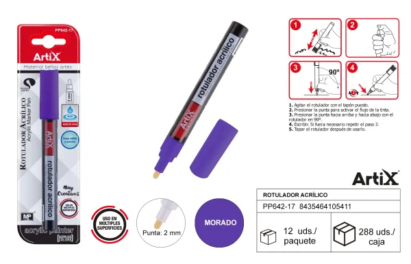 Producto Rotulador pintura acrilica morado Artix Imagen