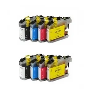Producto Pack 8 cartuchos de tinta compatibles Brother LC-225 XL/LC-227 XL amarillo, magenta, cian y negro Imagen