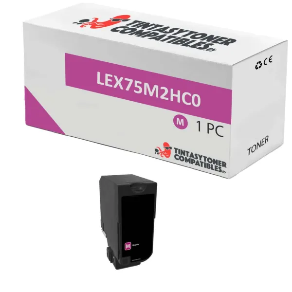 Produto Tóner compatible Lexmark LEX75M2HM0 Magenta · 8.800 páginas Imagem