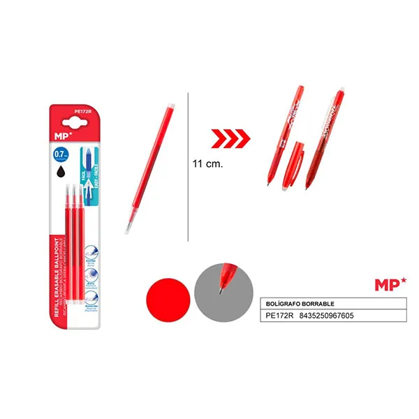 Producto Recambio para Bolígrafo Borrable Rojo MP (3 Ud) Imagen