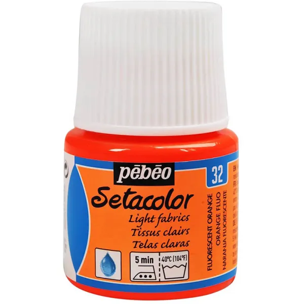 Producto Pintura Pébéo Setacolor Tejidos Claros Naranja Fluor 45 ml Imagen