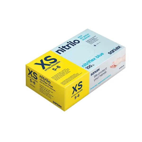 Producto Pack de 100 Guantes de Nitrilo Talla XS Santex Nitriflex Blue Imagen