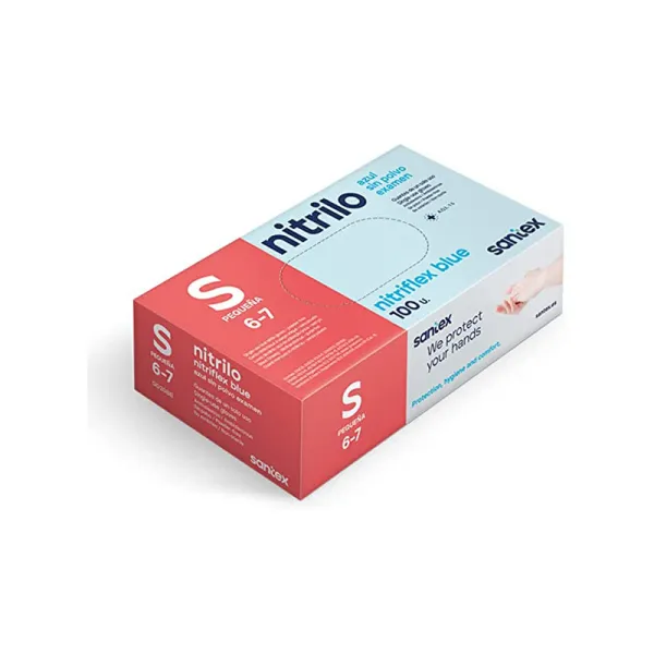 Producto Pack de 100 Guantes de Nitrilo Talla S Santex Nitriflex Blue Imagen