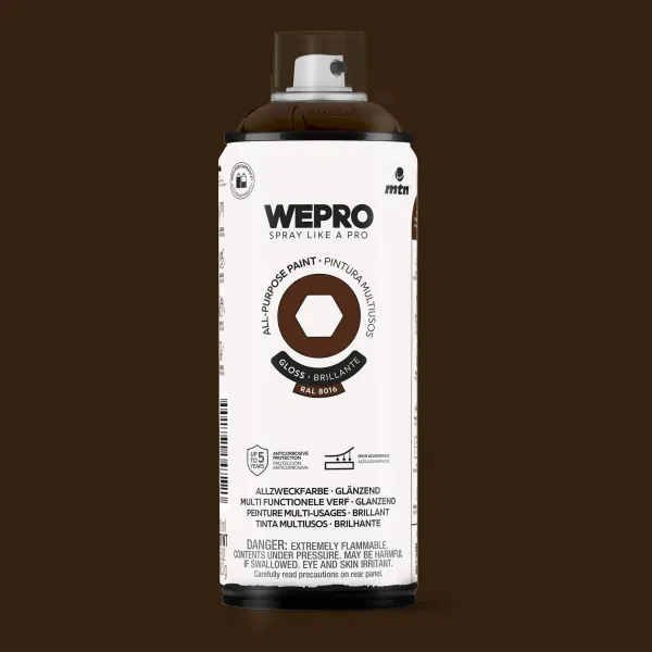 Producto Spray MTN WEPRO Solvent Brillante MARRÓN CHARLIE - RAL 8016 Imagen