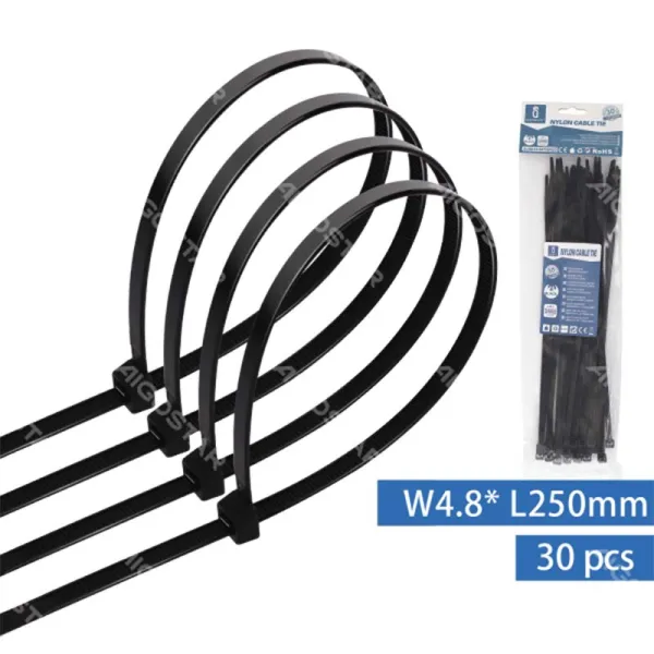 Producto Bridas de Nylon Negras 30 unidades (W4.8*L250mm) Imagen