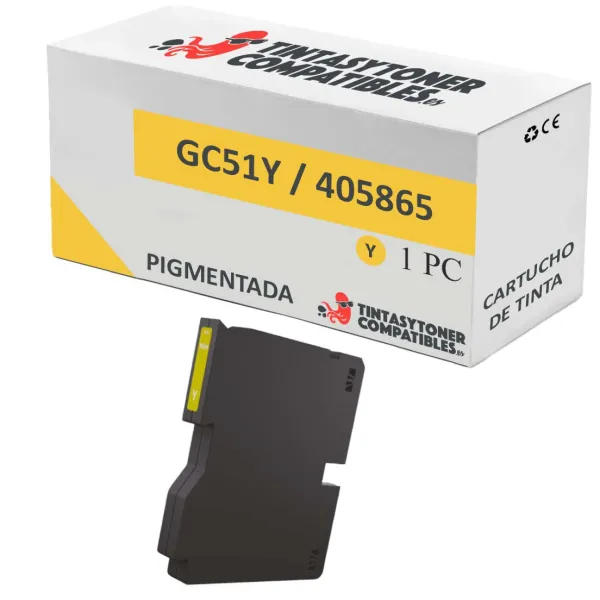 Producto Cartucho de tinta compatible Ricoh 405865 Amarillo · 2.500 páginas Imagen