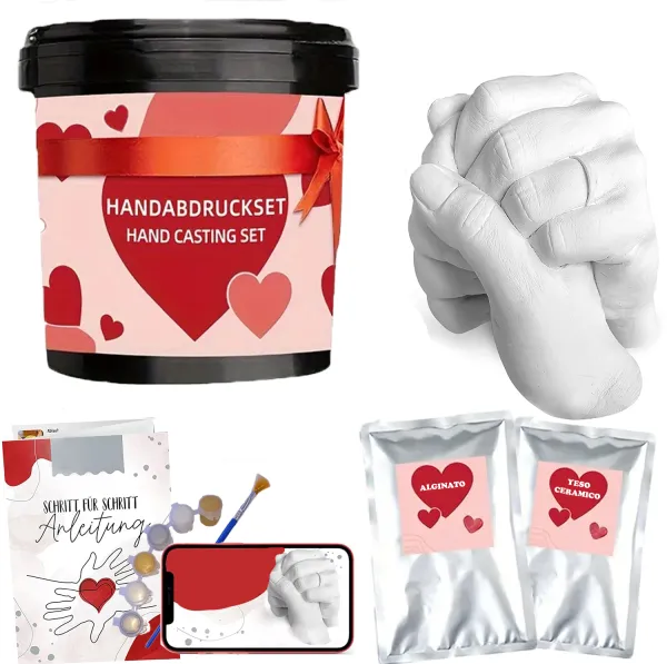 Producto Set para Molde de Manos Pareja - Escultura de manos - Alginato para molde de manos Imagen