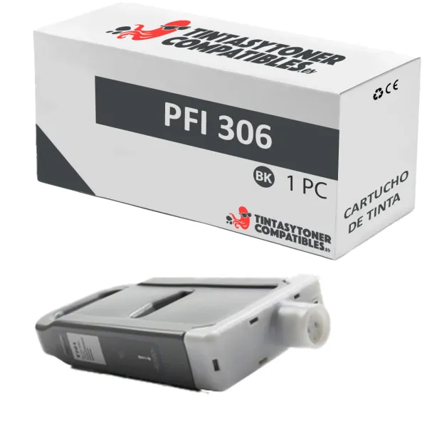Produto Cartucho de tinta compatible Canon PFI306BK Negro · 330 ml Imagem