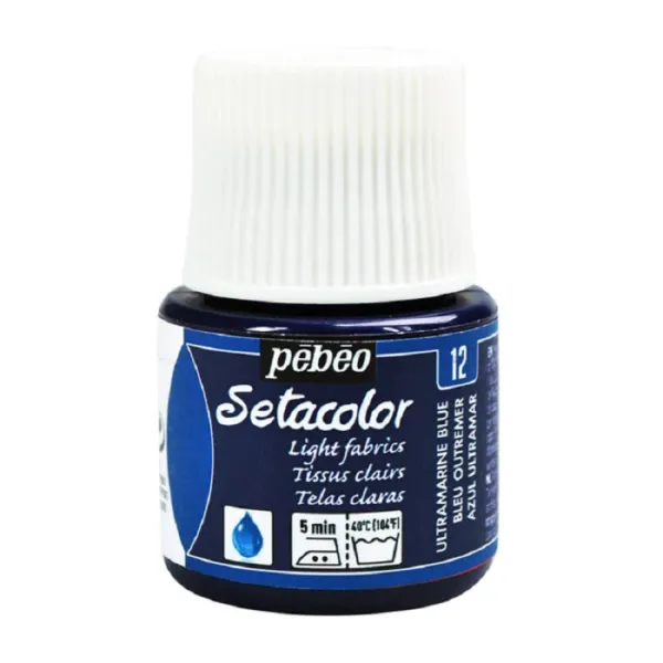 Producto Pintura Pébéo Setacolor Tejidos Claros Azul Ultramar 45 ml Imagen