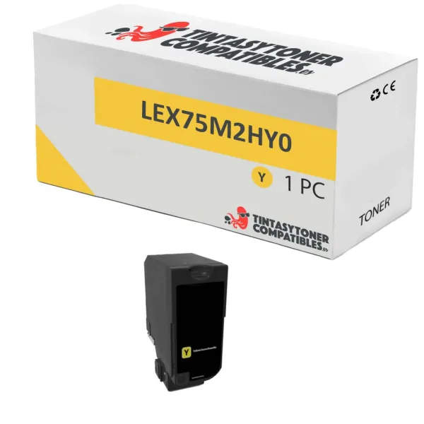 Producto Tóner compatible Lexmark LEX75M2HY0 Amarillo · 8.800 páginas Imagen