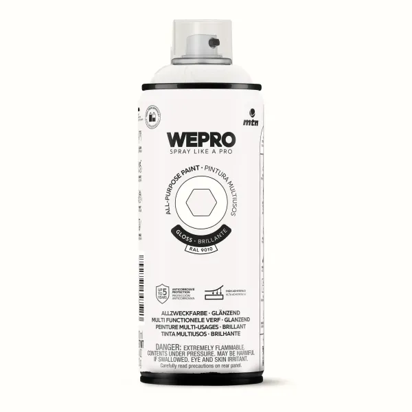 Producto Spray MTN WEPRO Solvent Brillante BLANCO ESTELAR - RAL 9010 Imagen