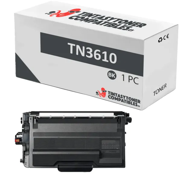 Produto Tóner compatible Brother BRTN3610 Negro · 18.000 páginas Imagem