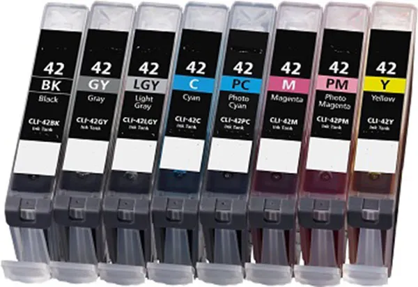 Producto Pack 8 cartuchos de tinta compatibles Canon CLI-42/CLI-42 Light/CLI-42 Photo Imagen
