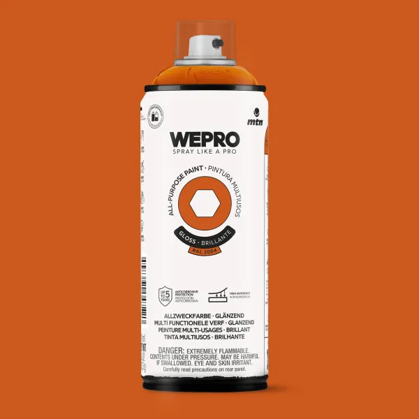 Producto Spray MTN WEPRO Solvent Brillante NARANJA FÉNIX - RAL 2004 Imagen