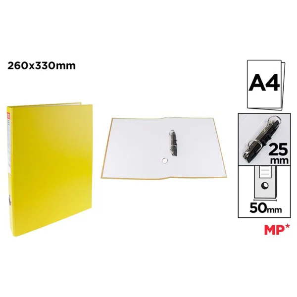 Producto Carpeta de Cartón Fº 2 Anillas Amarillo Imagen