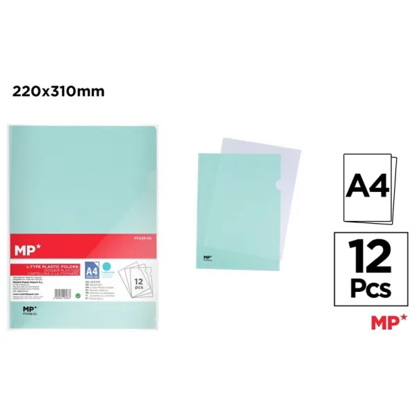 Producto Dossier Uñero Color Turquesa A4 12 Unidades Imagen
