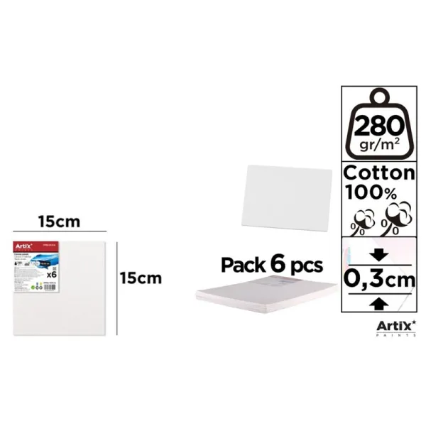 Producto Lienzo en Tablilla 15x15cm 280g/m2 Pack 6u Imagen