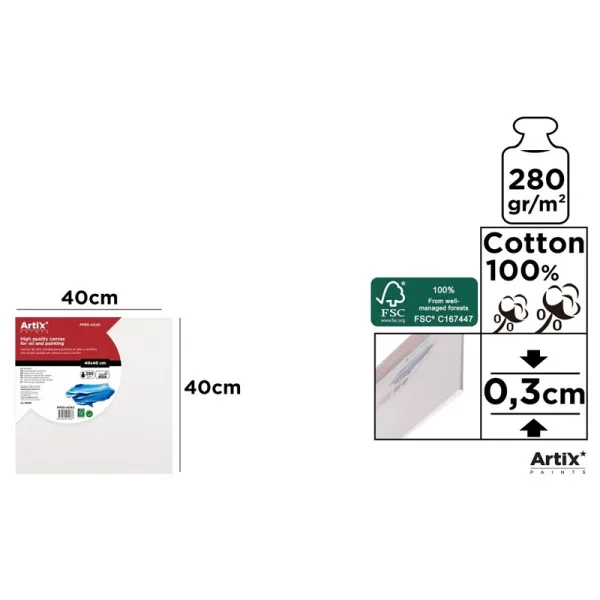 Producto Lienzo en Tablilla 40x40cm 280g/m2 Imagen