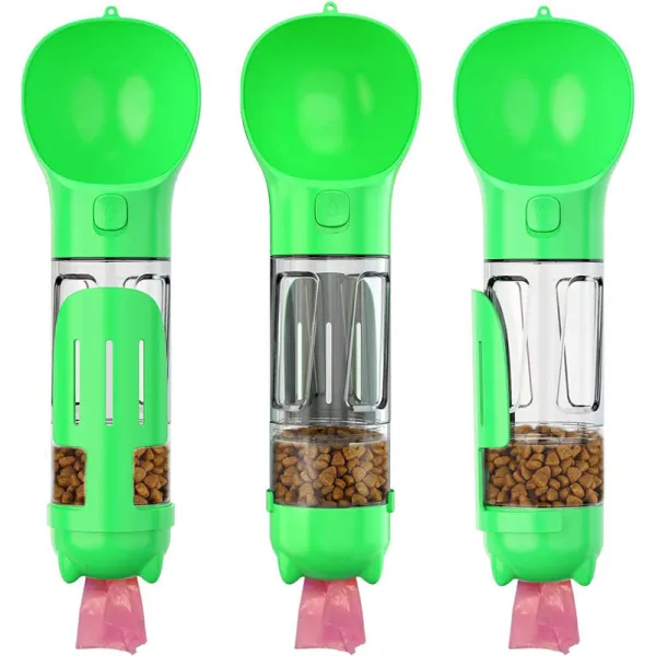 Producto Botella de Agua Multifuncional para Mascotas Verde 300ml Imagen