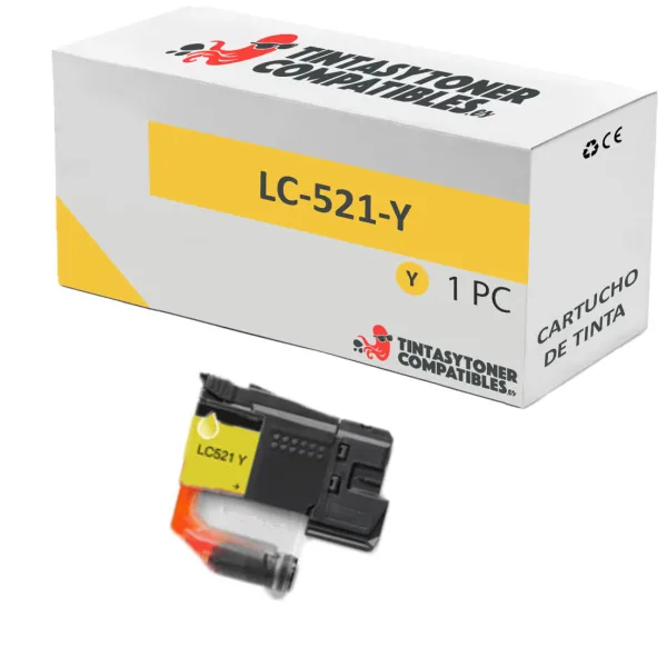 Produto Cartucho de tinta compatible Brother BI-LC521Y Amarillo · 500 páginas Imagem