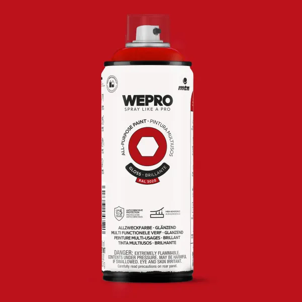 Producto Spray MTN WEPRO Solvent Brillante ROJO SCARLET - RAL 3020 Imagen