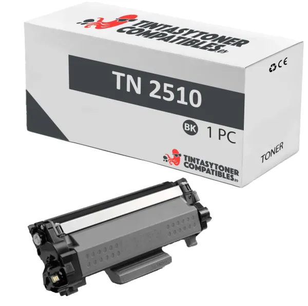 Product Tóner compatible Brother TN2510 Negro · 1.200 páginas Image