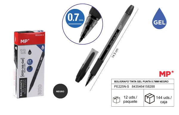Produto BOLIGRAFO TINTA GEL PUNTA 0.7mm NEGRO MP Imagem