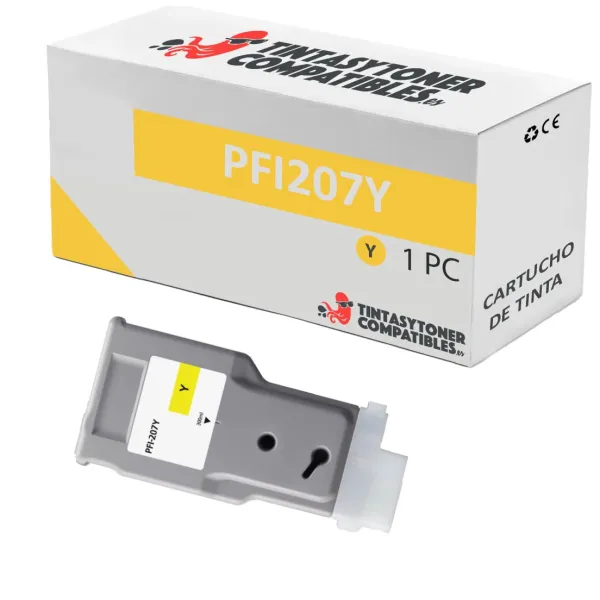 Produto Cartucho de tinta compatible Canon PFI207Y Amarillo · 300 ml Imagem