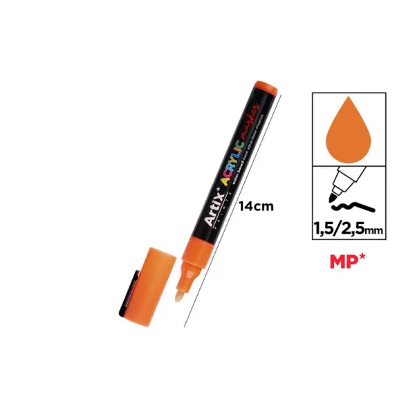 Producto Rotulador Acrílico Naranja Artix Imagen