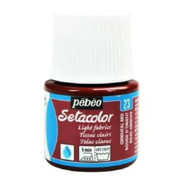 Producto Pintura Pébéo Setacolor Tejidos Claros Rojo Oriente 45 ml Imagen