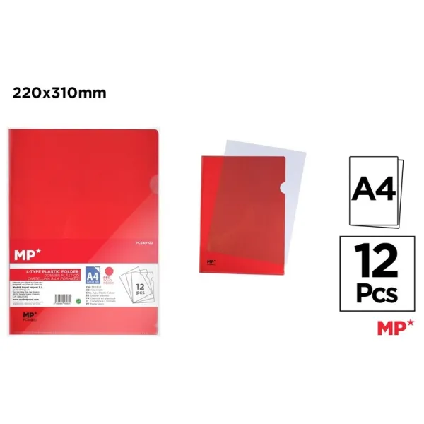 Producto Dossier Uñero Color Rojo A4 12 Unidades Imagen