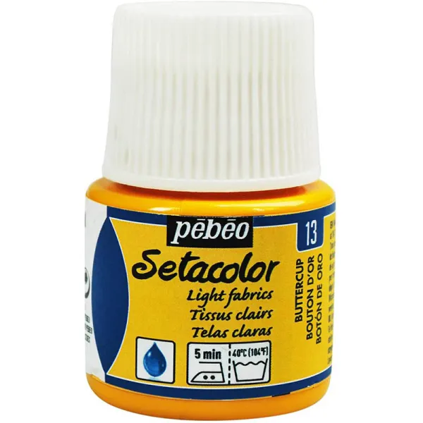 Producto Pintura Pébéo Setacolor Tejidos Claros Botón de Oro 45 ml Imagen