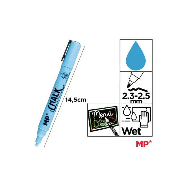 Producto Marcador Tiza Líquida Azul Limpieza en Húmedo Imagen