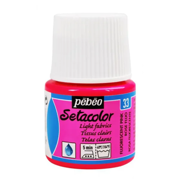 Producto Pintura Pébéo Setacolor Tejidos Claros Rosa Fluor 45 ml Imagen
